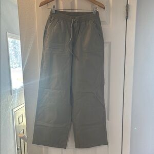 Olive Green Wide-Leg Pants